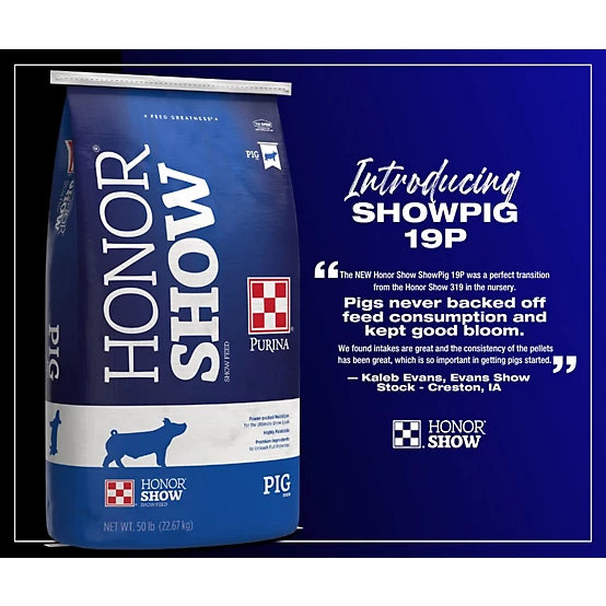 Purina Honor Show Pig 19P BMD Medicated Pelleted Pig Feed, 50 lb. Bag