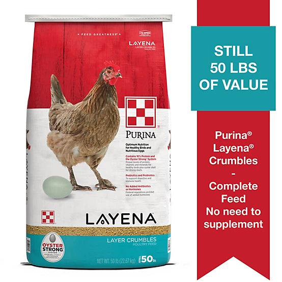 Purina Layena Crumbles Chicken Feed, 50 lb. Bag