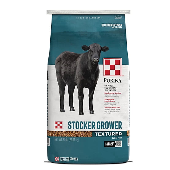 Purina Stocker Grower Textured Beef Cattle Feed, 50 lb. Bag