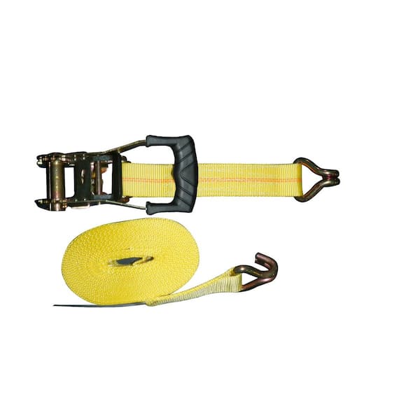 Husky 27 ft. x 2 in Heavy-Duty Ratchet Tie-Down Strap with J Hook
