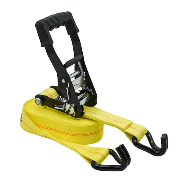 Husky 27 ft. x 2 in Heavy-Duty Ratchet Tie-Down Strap with J Hook