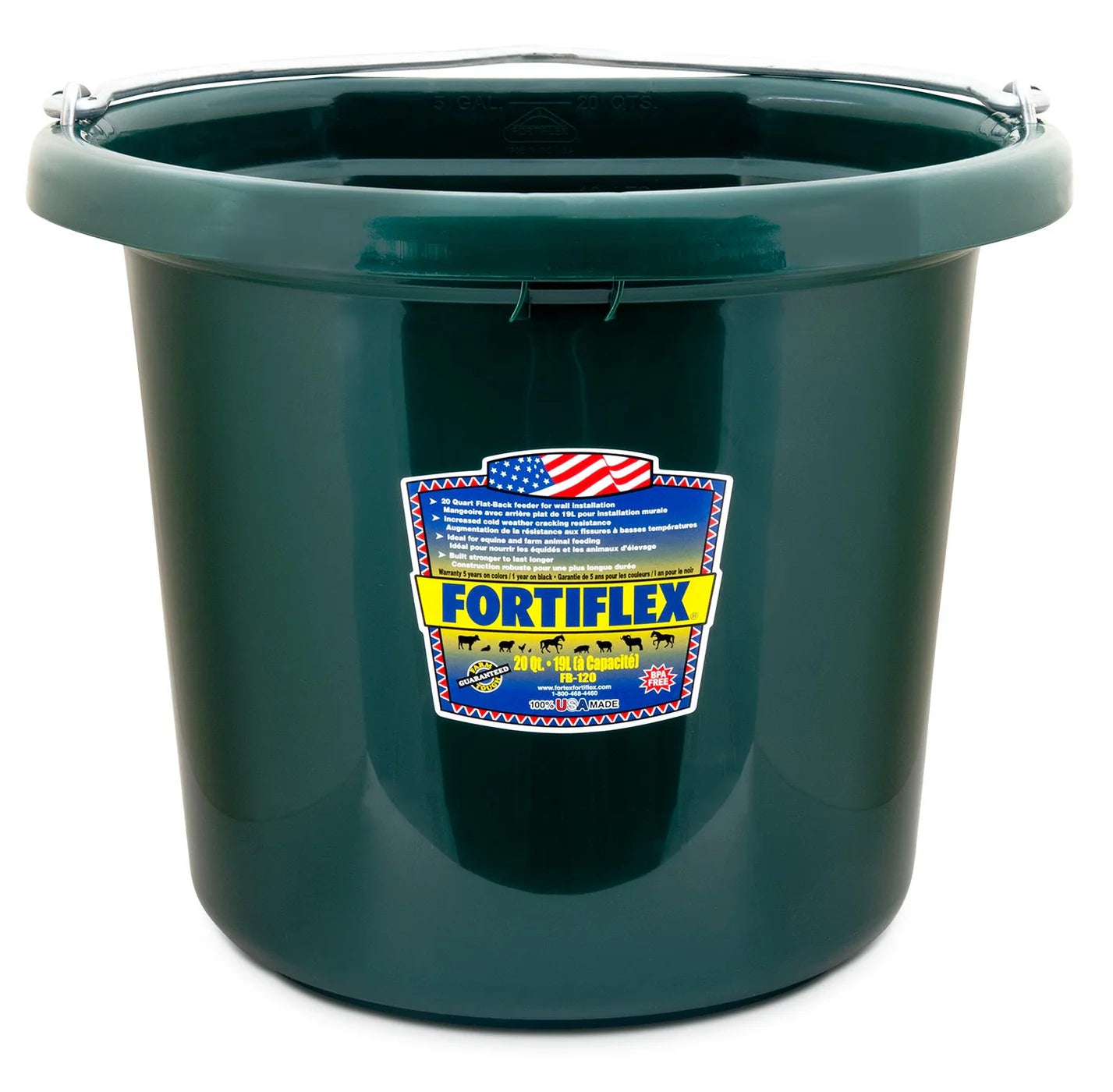 Fortiflex Flatback General Purpose Horse Bucket, 5 gallons