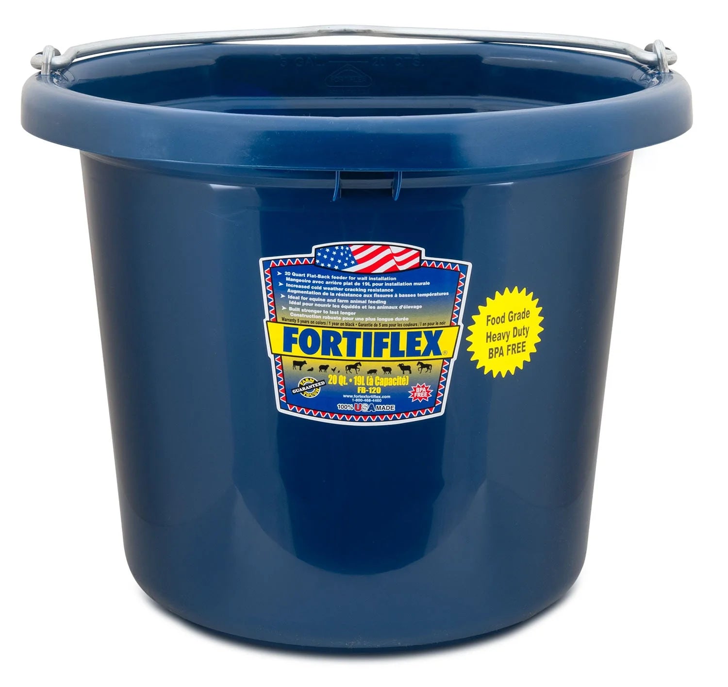 Fortiflex Flatback General Purpose Horse Bucket, 5 gallons