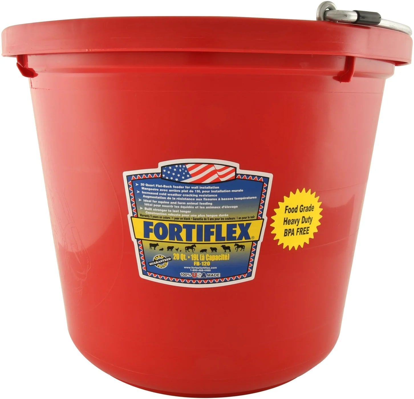 Fortiflex Flatback General Purpose Horse Bucket, 5 gallons