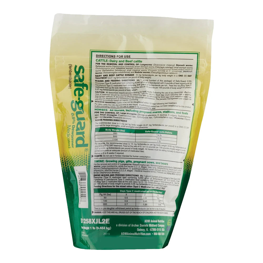 ADM Safe-Guard 0.5% Multi-Species Dewormer, 1 lb