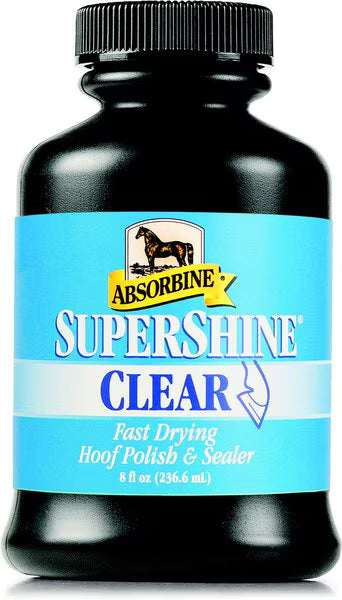 Absorbine Supershine Fast Drying Horse Hoof Polish & Sealer, 8 fl oz, Clear High Gloss