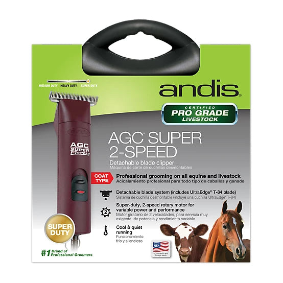 Andis Super 2-Speed Horse Clipper with T-84 Blade Set