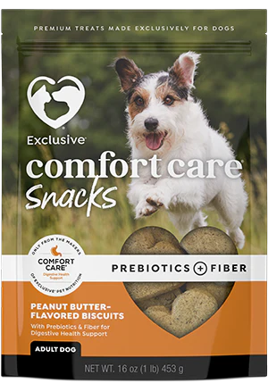 Exclusive Comfort Care Adult Dog Snacks Peanut Butter Flavored Snacks, 1 lb