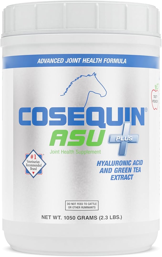 Nutramax Cosequin ASU Plus Hyaluronic Acid & Green Tea Extract Joint Health Powder Horse Supplement, 1.16 lb
