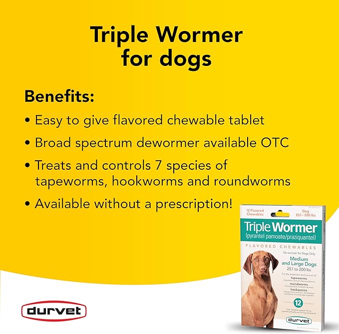 Durvet Triple Wormer for Medium and Large Dogs