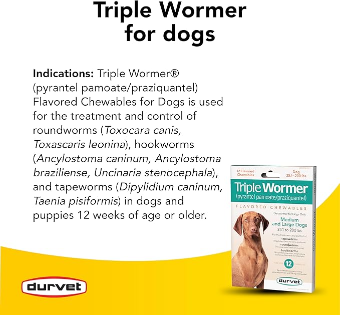 Durvet Triple Wormer for Medium and Large Dogs