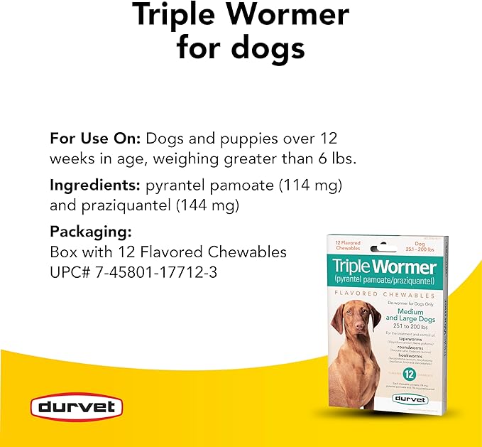 Durvet Triple Wormer for Medium and Large Dogs