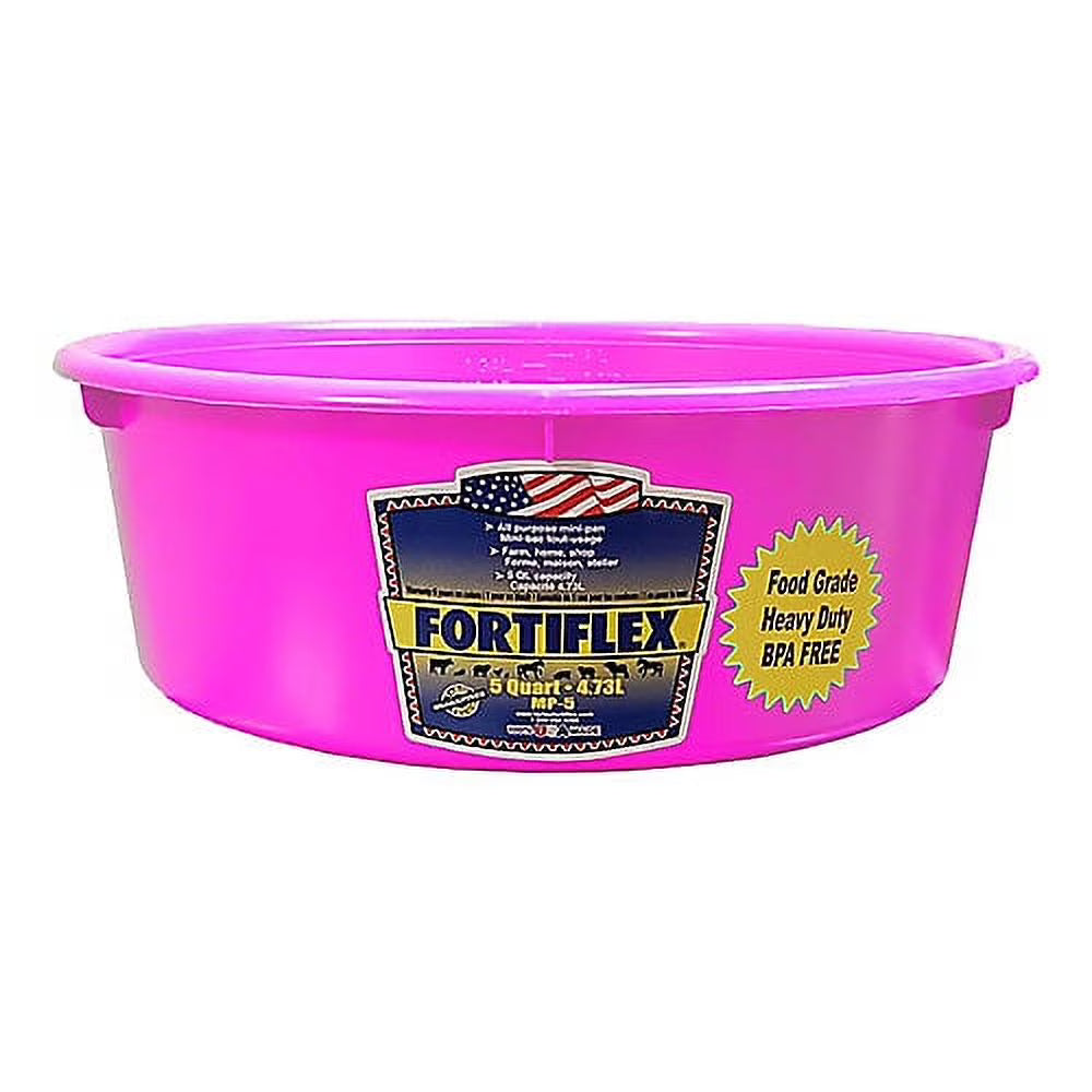 Fortiflex Mini Feed Pan for Dogs and Horses, 5-Quart
