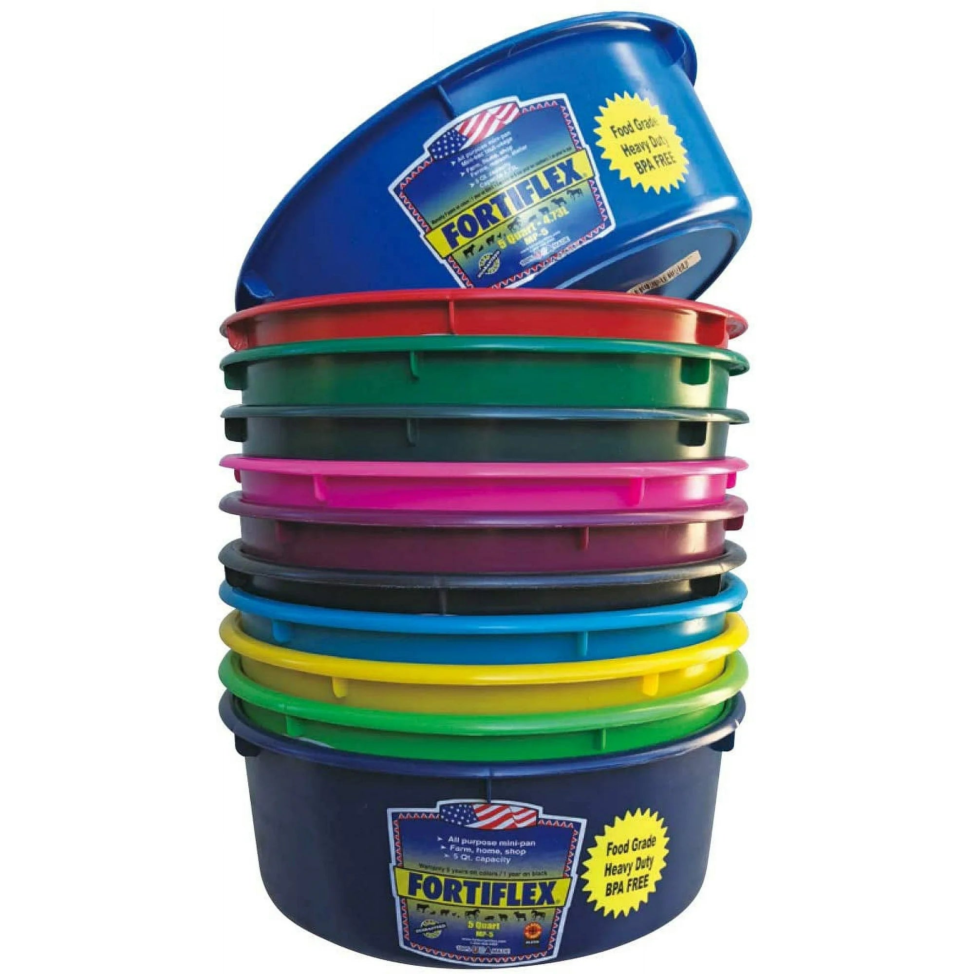 Fortiflex Mini Feed Pan for Dogs and Horses, 5-Quart