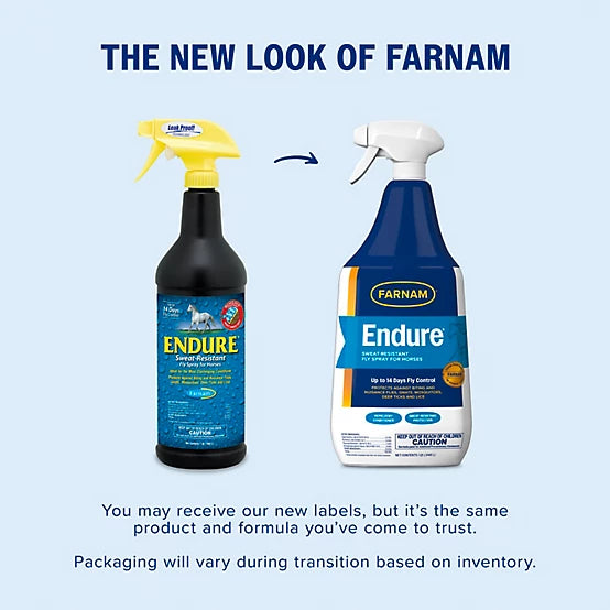 Farnam Endure Sweat-Resistant Fly Spray for Horses, 1 qt