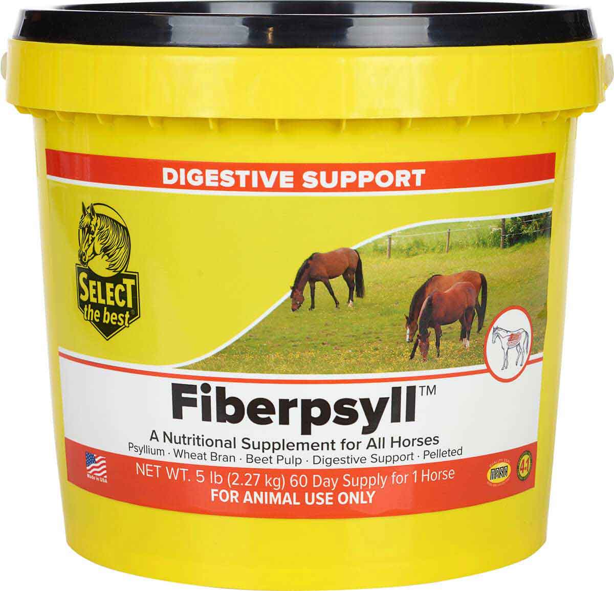 Fiberpsyll 4-in-1 Digestive Aid for Horses, 5 lb