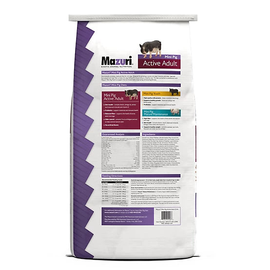 Mazuri Active Adult Pelleted Mini Pig Feed, 25 lb. Bag