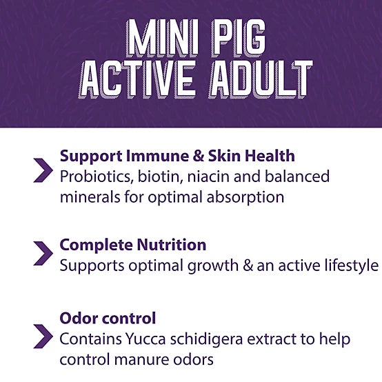 Mazuri Active Adult Pelleted Mini Pig Feed, 25 lb. Bag
