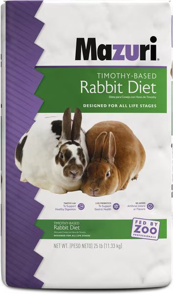 Mazuri Timothy-Based Rabbit Food, 25 lbs.