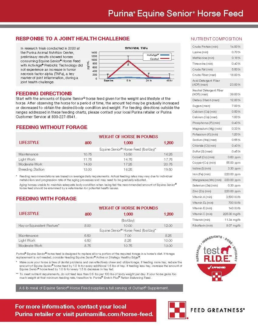 Purina Equine Senior Horse Feed