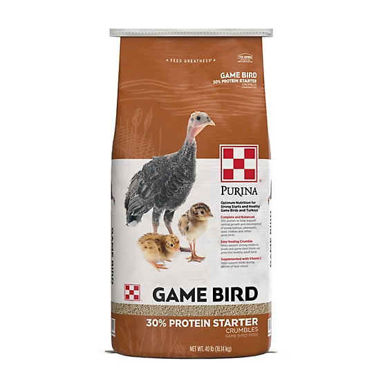 Purina 30% Protein Starter Crumbles Game Bird and Turkey Feed