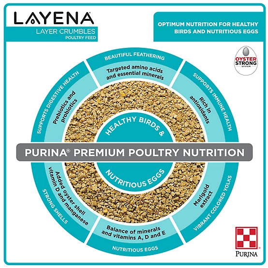 Purina Layena Crumbles Chicken Feed, 50 lb. Bag