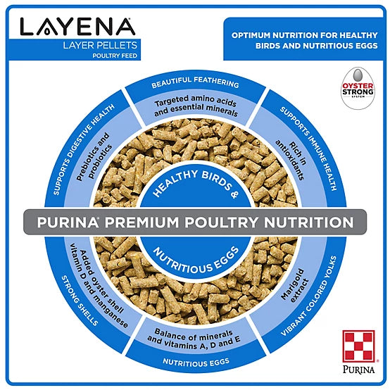 Purina Layena Layer Pelleted Chicken Feed, 50 lb. Bag