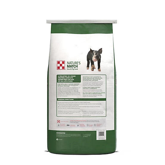 Purina Nature's Match Complete Pelleted Sow and Pig Feed, 50 lb. Bag