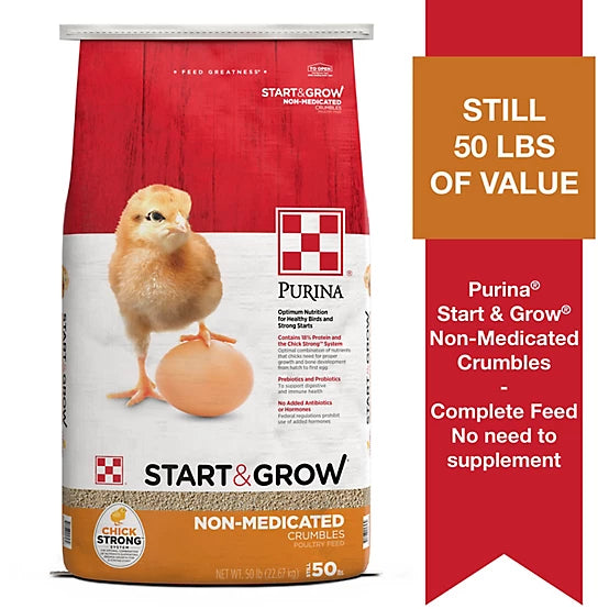 Purina Start and Grow Non-Medicated Crumbled Chick Feed