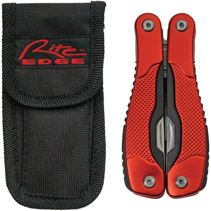 Rite Edge 211101RD Multi-Function Pliers Serrated Knife, Red