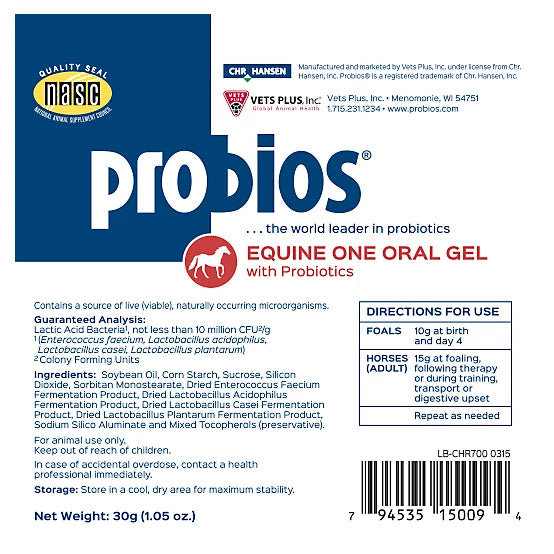 Probios Equine One Digestive Supplement Oral Gel, 30cc