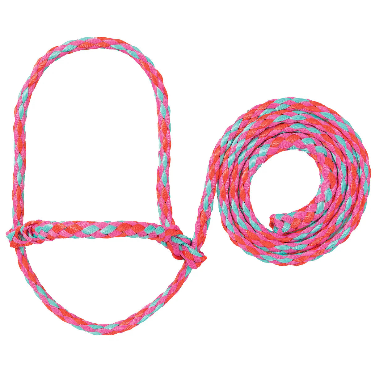 Weaver Livestock Poly Rope Halter, Pink/Coral/Mint