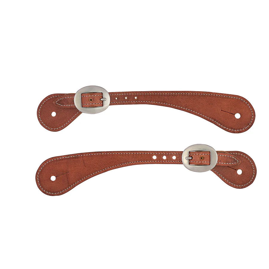 Weaver Equine Men's Shaped Harness Leather Spur Straps, Russet