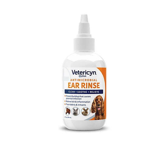 Vetericyn Plus Antimicrobial Liquid Ear Rinse for Dogs and Cats, 3 fl oz