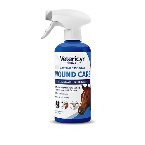 Vetericyn Plus Antimicrobial Wound Care Spray for Dogs, Cats, Horses, Birds & Small Pets, 16 oz