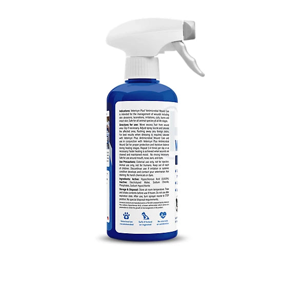 Vetericyn Plus Antimicrobial Wound Care Spray for Dogs, Cats, Horses, Birds & Small Pets, 16 oz