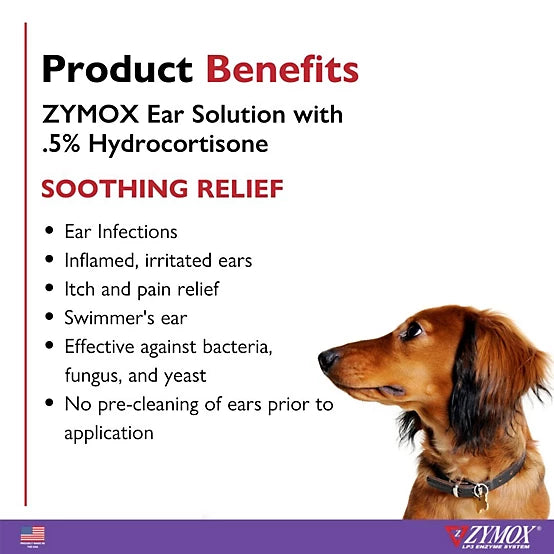 Zymox Ear Cleansing Solution for Dogs and Cats, 1.25 oz.