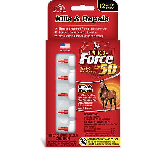 Manna Pro Pro Force 50 Spot On for Horses, 6 Pack